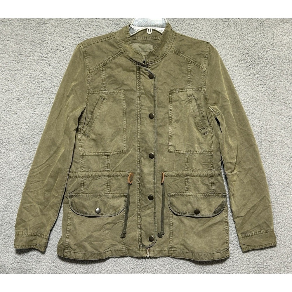 Hinge Utility Jacket Womens M Army Green Minimalist Cotton Blend #S8